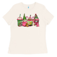 Bone pink christmas gnomes coffee cups Ladies Tee - Jasminsmagicworld