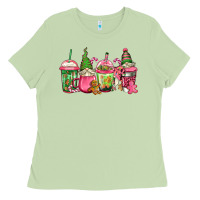 Matcha pink christmas gnomes coffee cups Ladies Tee - Jasminsmagicworld