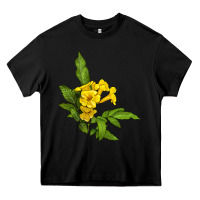 Black yellow elder flower Heavy Core Tee - LillyAllenDesigns