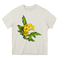 Cream yellow elder flower Heavy Core Tee - LillyAllenDesigns