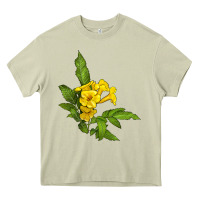 Mossy yellow elder flower Heavy Core Tee - LillyAllenDesigns