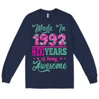 Navy made in 1992, 30 years of being awesome Long Sleeve Tee - Jasminsmagicworld