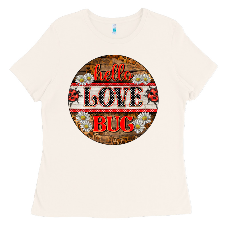 Hello Love Bug Ladybug Ornament Ladies Tee by BarkalooDesign | Teevron
