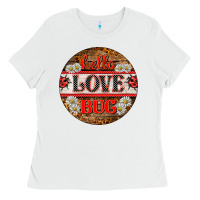 White hello love bug ladybug ornament Ladies Tee - BarkalooDesign