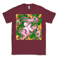 Burgundy christmas smile gingerbread cookie seamless pattern bbs Classic Tee - BundleAndBundleShop