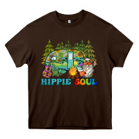 Chocolate Brown hippie soul camping Heavy Core Tee - BarkalooDesign