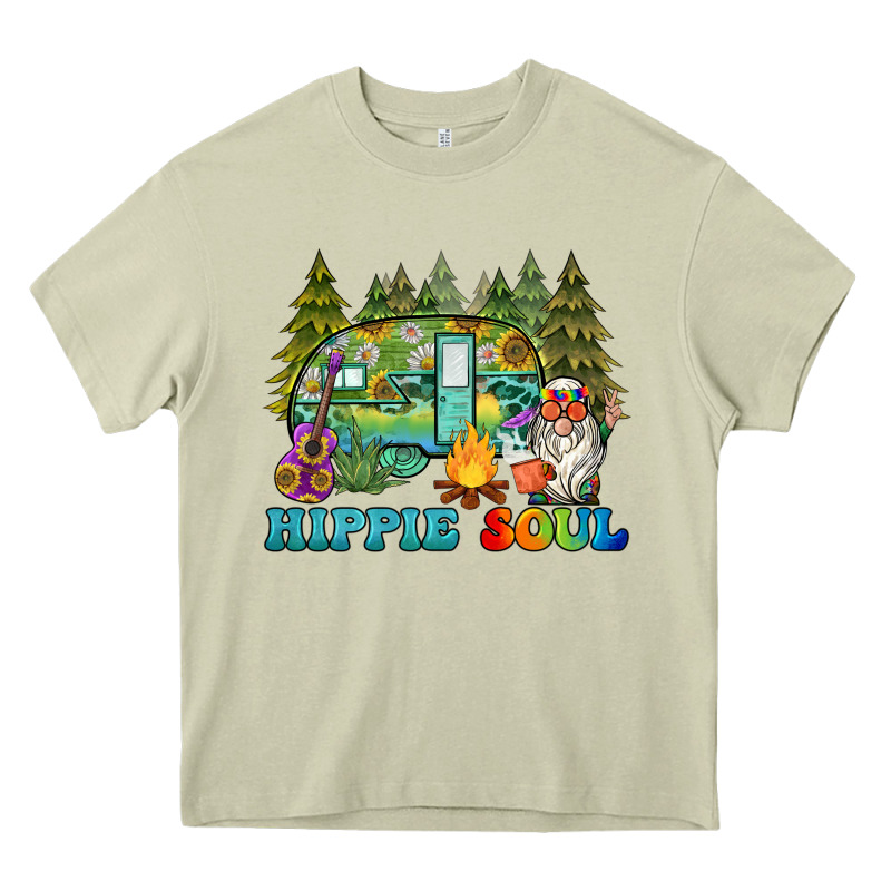 Hippie Soul Camping Heavy Core Tee by BarkalooDesign | Teevron