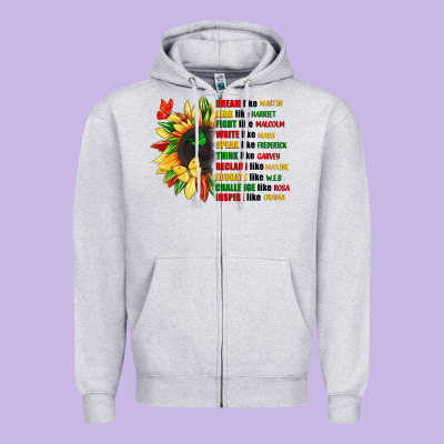 Dream Like Martin Juneteenth Zipper Hoodie Designed By Cowgirlartshop