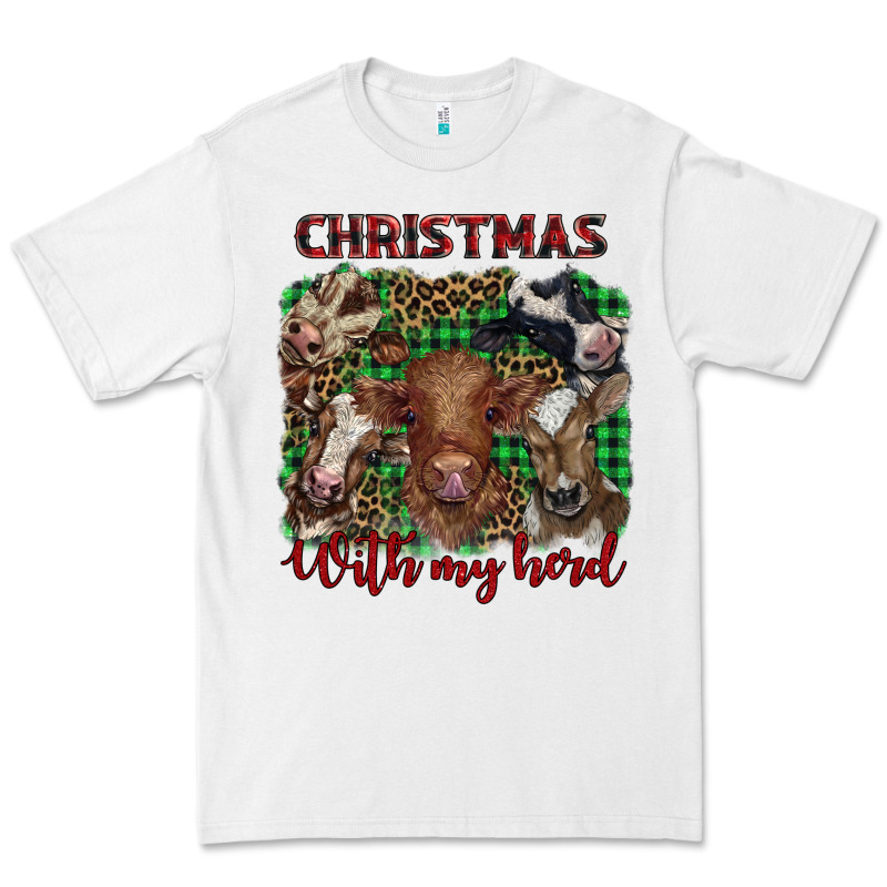 Christmas With My Herd Cows Premium Tee by BarkalooDesign | Teevron
