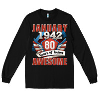 Black january 1942 80 years of being awesome Long Sleeve Tee - Jasminsmagicworld
