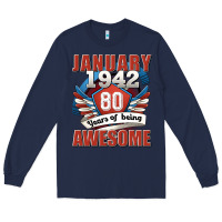 Navy january 1942 80 years of being awesome Long Sleeve Tee - Jasminsmagicworld