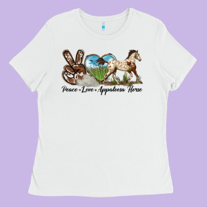 Peace Love Appaloosa Horse Ladies Tee Designed By Lillyallendesigns