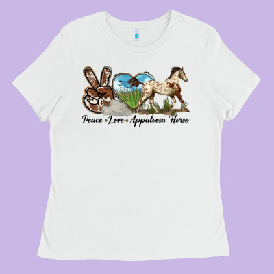 Peace Love Appaloosa Horse Ladies Tee Designed By Lillyallendesigns