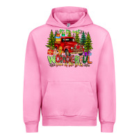 Fuchsia Pink it's The Most Wonderful Time of the year Urban Hoodie - CowhideDigitalArt