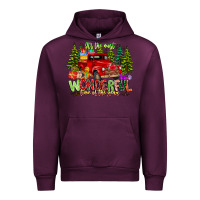 Mauve Wine it's The Most Wonderful Time of the year Urban Hoodie - CowhideDigitalArt