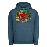 Pigment Midnight Navy it's The Most Wonderful Time of the year Urban Hoodie - CowhideDigitalArt