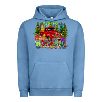 Pigment Pebble Blue it's The Most Wonderful Time of the year Urban Hoodie - CowhideDigitalArt