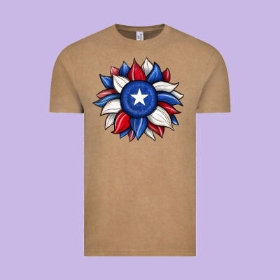 Sunflower Texas Flag 2 Vintage Tee Designed By Jahusdesignshop