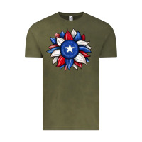 Vintage Olive sunflower texas flag 2 Vintage Tee - JahusDesignShop