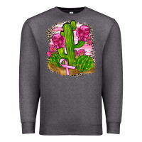 Charcoal Heather breast cancer cactus Premium Sweatshirt - FaDigitalArtStudio