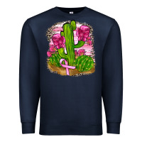 Navy breast cancer cactus Premium Sweatshirt - FaDigitalArtStudio