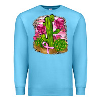 Ocean Blue breast cancer cactus Premium Sweatshirt - FaDigitalArtStudio