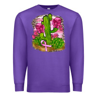 Purple breast cancer cactus Premium Sweatshirt - FaDigitalArtStudio