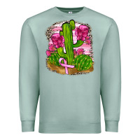 Seafoam breast cancer cactus Premium Sweatshirt - FaDigitalArtStudio