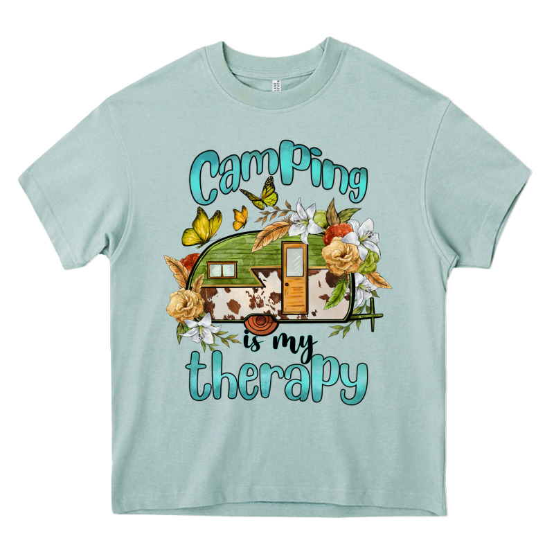 Camping Is My Therapy Heavy Core Tee by BarkalooDesign | Teevron