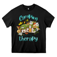 Black camping is my therapy Heavy Core Tee - BarkalooDesign