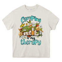 Cream camping is my therapy Heavy Core Tee - BarkalooDesign