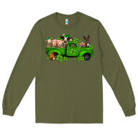 Army Green st patricks farm animals truck Long Sleeve Tee - Jasminsmagicworld