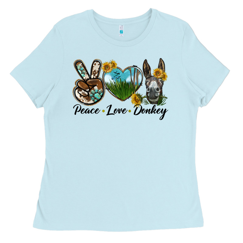 Peace Love Donkey Head Ladies Tee by LillyAllenDesigns | Teevron