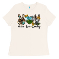 Bone Peace Love Donkey Head Ladies Tee - LillyAllenDesigns