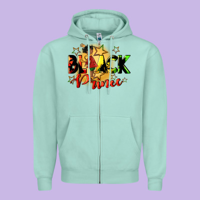 Black Prince Zipper Hoodie Designed By Cowgirlartshop