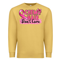 Antique Gold Breast Cancer Chemo hair don't care Premium Sweatshirt - FaDigitalArtStudio