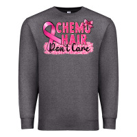 Charcoal Heather Breast Cancer Chemo hair don't care Premium Sweatshirt - FaDigitalArtStudio