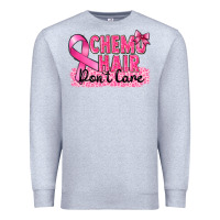 Heather Grey Breast Cancer Chemo hair don't care Premium Sweatshirt - FaDigitalArtStudio