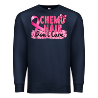 Navy Breast Cancer Chemo hair don't care Premium Sweatshirt - FaDigitalArtStudio