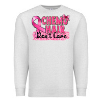 Oatmeal Heather Breast Cancer Chemo hair don't care Premium Sweatshirt - FaDigitalArtStudio