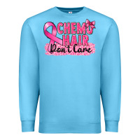 Ocean Blue Breast Cancer Chemo hair don't care Premium Sweatshirt - FaDigitalArtStudio