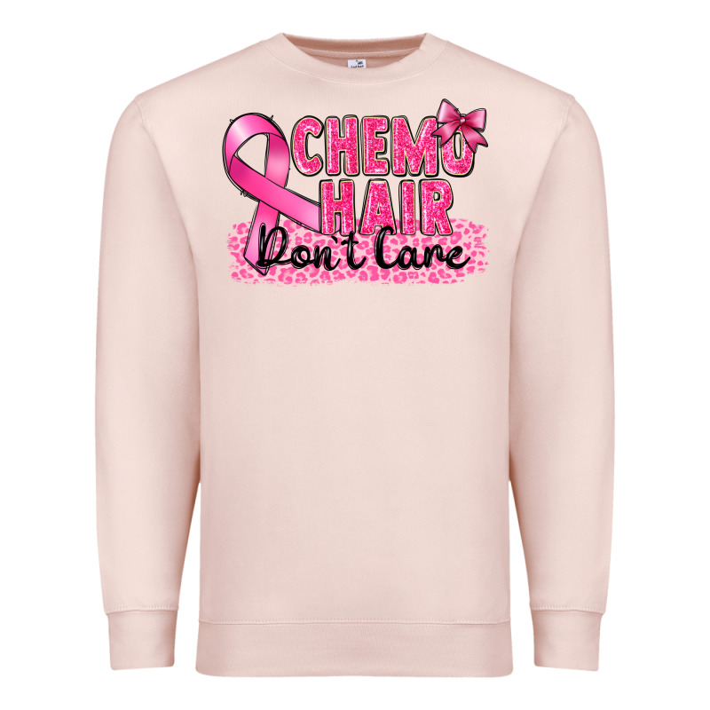 Breast Cancer Chemo Hair Don't Care Premium Sweatshirt by FaDigitalArtStudio | Teevron