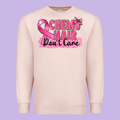 Breast Cancer Chemo Hair Don't Care Premium Sweatshirt Designed By Fadigitalartstudio