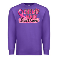 Purple Breast Cancer Chemo hair don't care Premium Sweatshirt - FaDigitalArtStudio