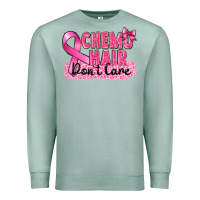 Seafoam Breast Cancer Chemo hair don't care Premium Sweatshirt - FaDigitalArtStudio