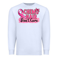 White Breast Cancer Chemo hair don't care Premium Sweatshirt - FaDigitalArtStudio