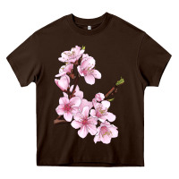 Chocolate Brown Peach Blossom Heavy Core Tee - LillyAllenDesigns