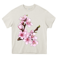 Cream Peach Blossom Heavy Core Tee - LillyAllenDesigns