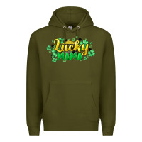 Army Green lucky mama st patricks Premium Hoodie - HowdyJamesFarm