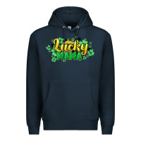 Navy lucky mama st patricks Premium Hoodie - HowdyJamesFarm